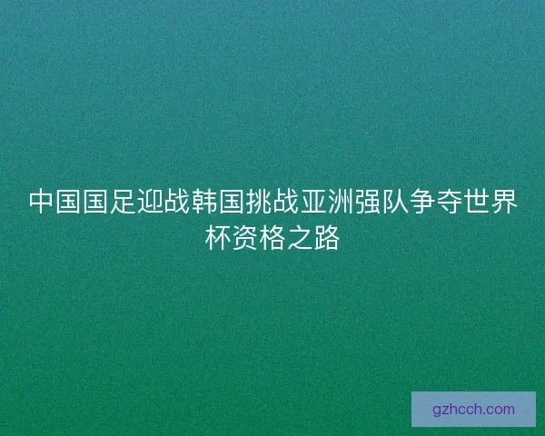 中国国足迎战韩国挑战亚洲强队争夺世界杯资格之路